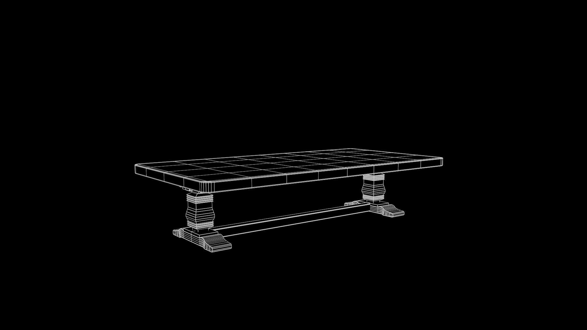 Georgian Architectural Marble Table Low-poly 3D model_5