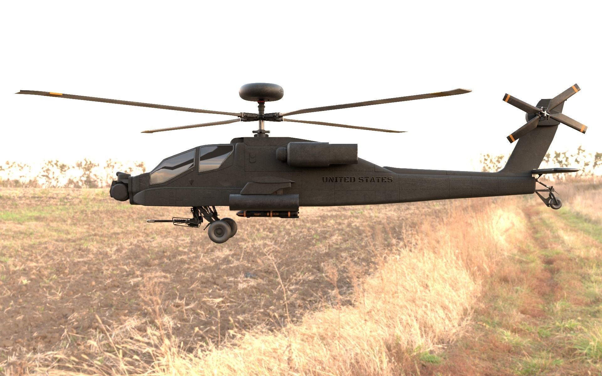 AH Apache 64 Low-poly 3D model_5
