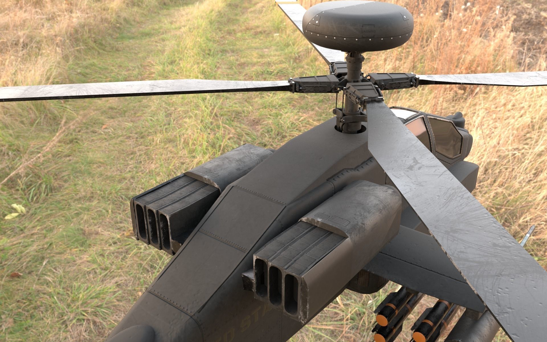 AH Apache 64 Low-poly 3D model_9