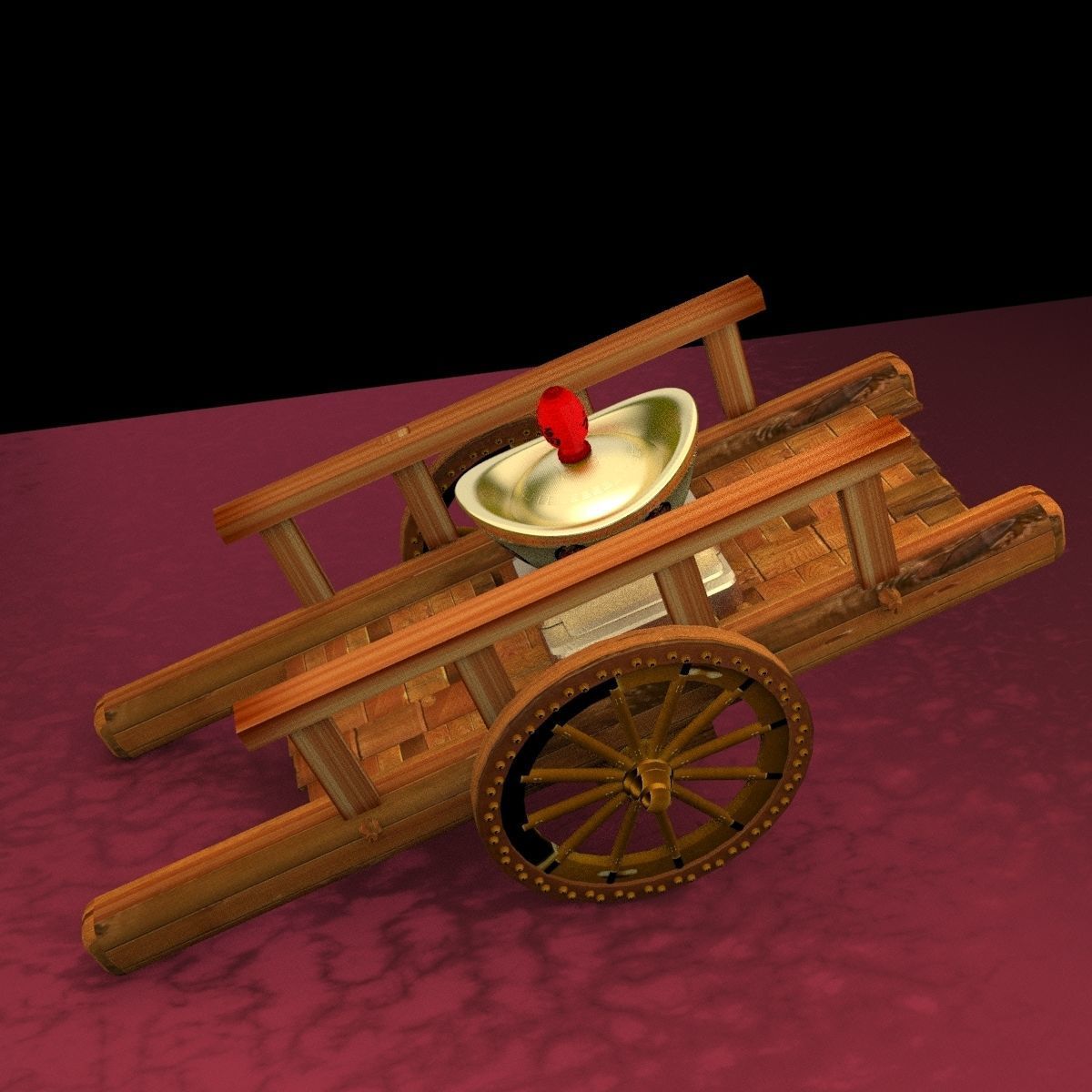Chinese cart  3D model_5