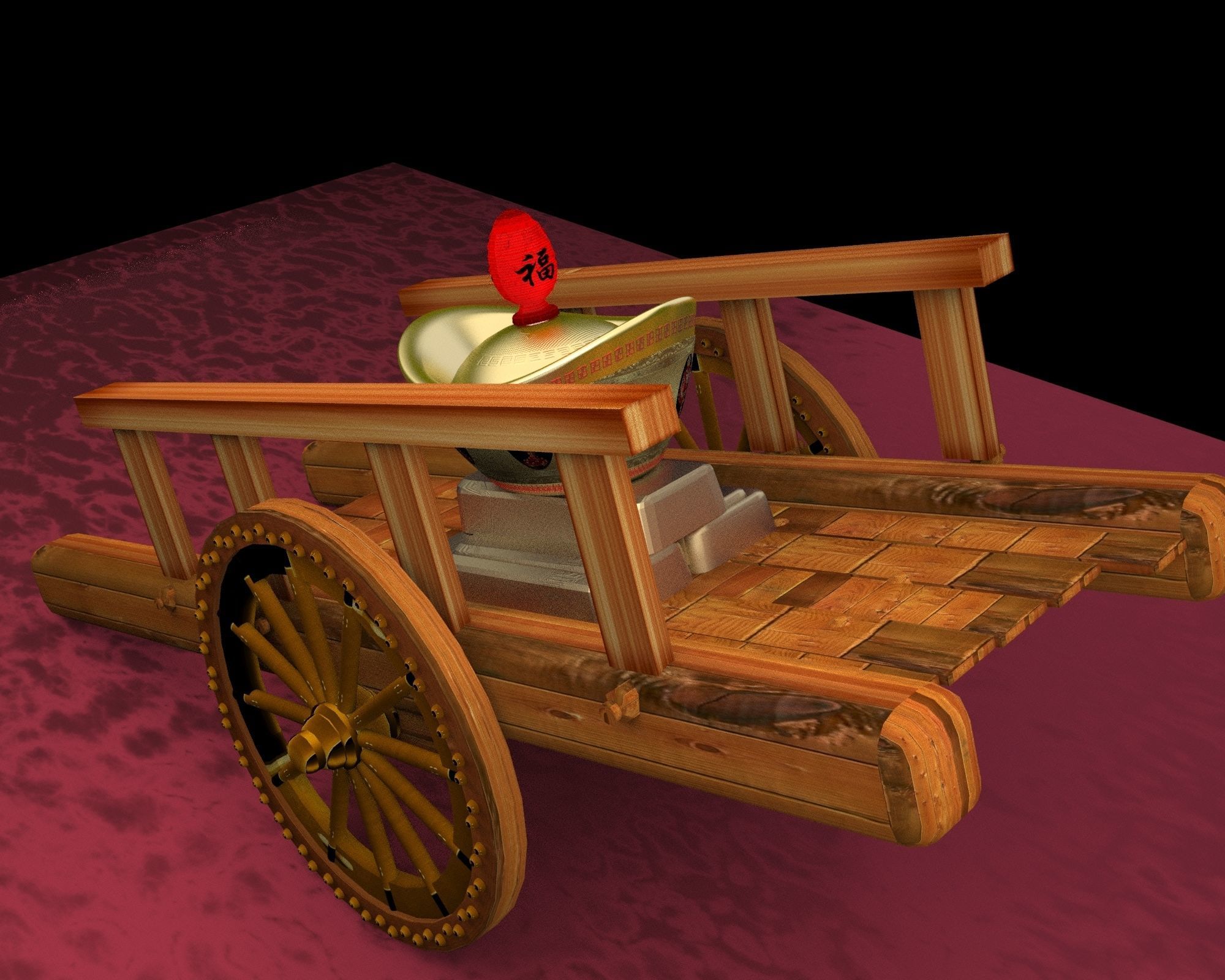 Chinese cart  3D model_4