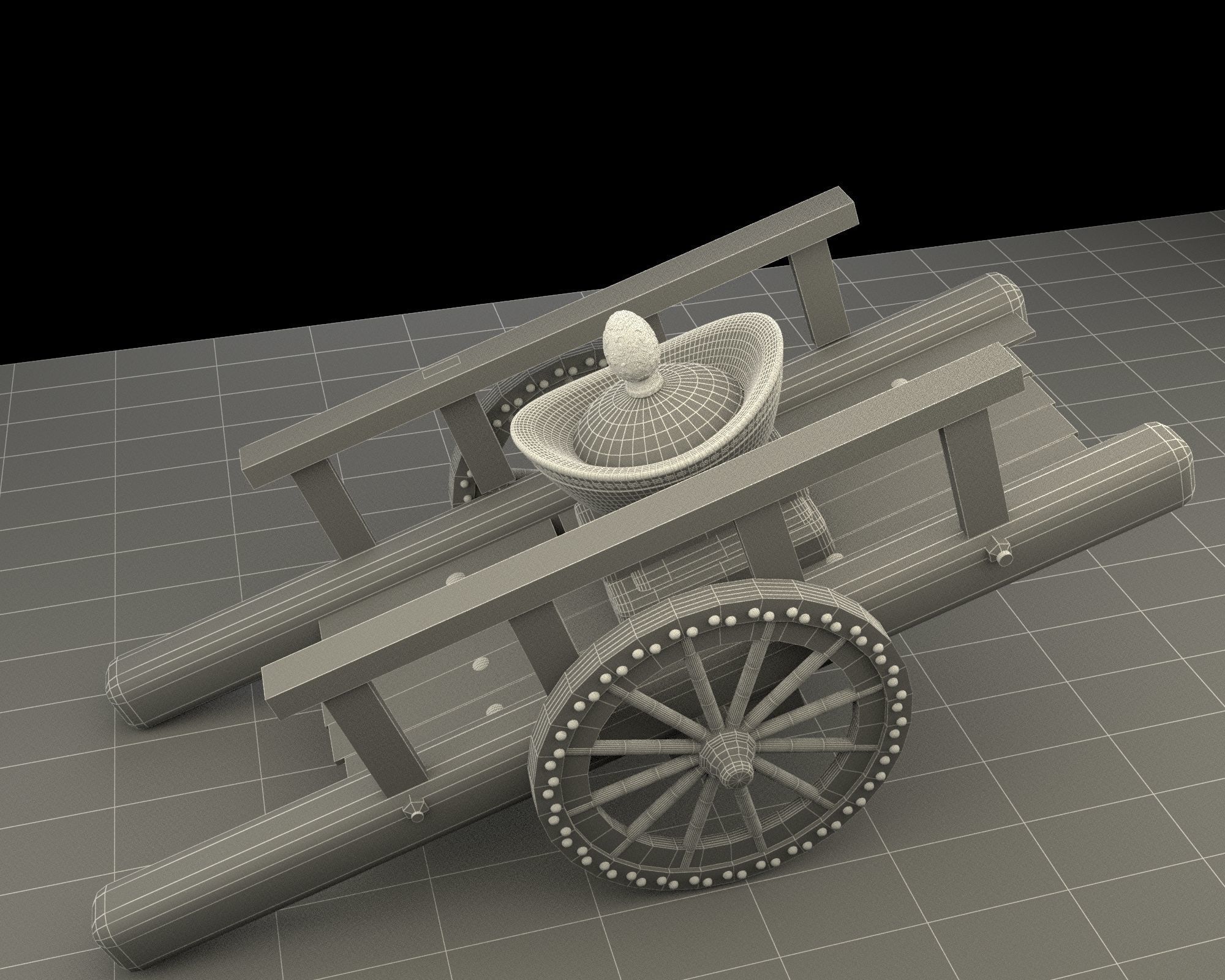 Chinese cart  3D model_6