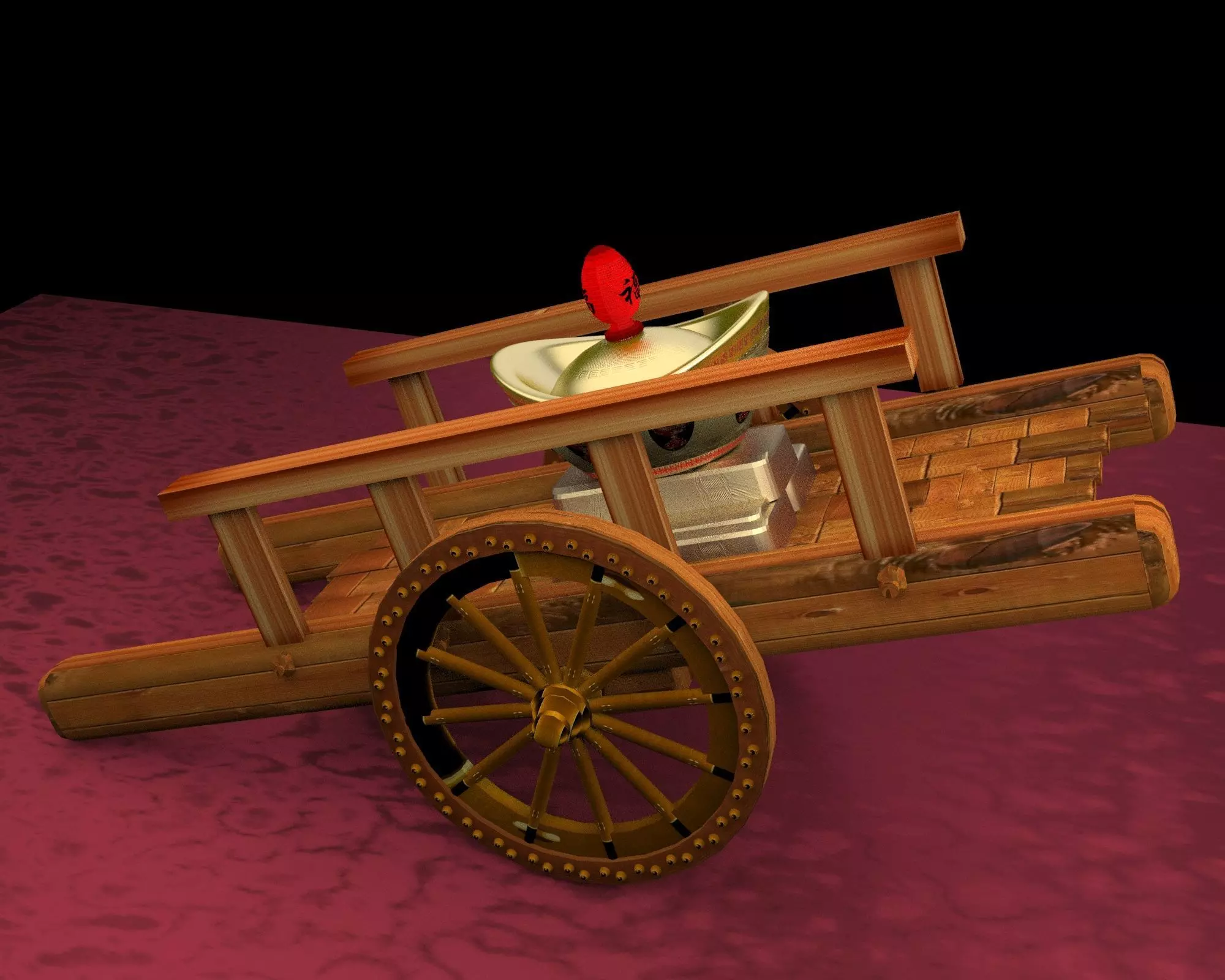 Chinese cart  3D model_0