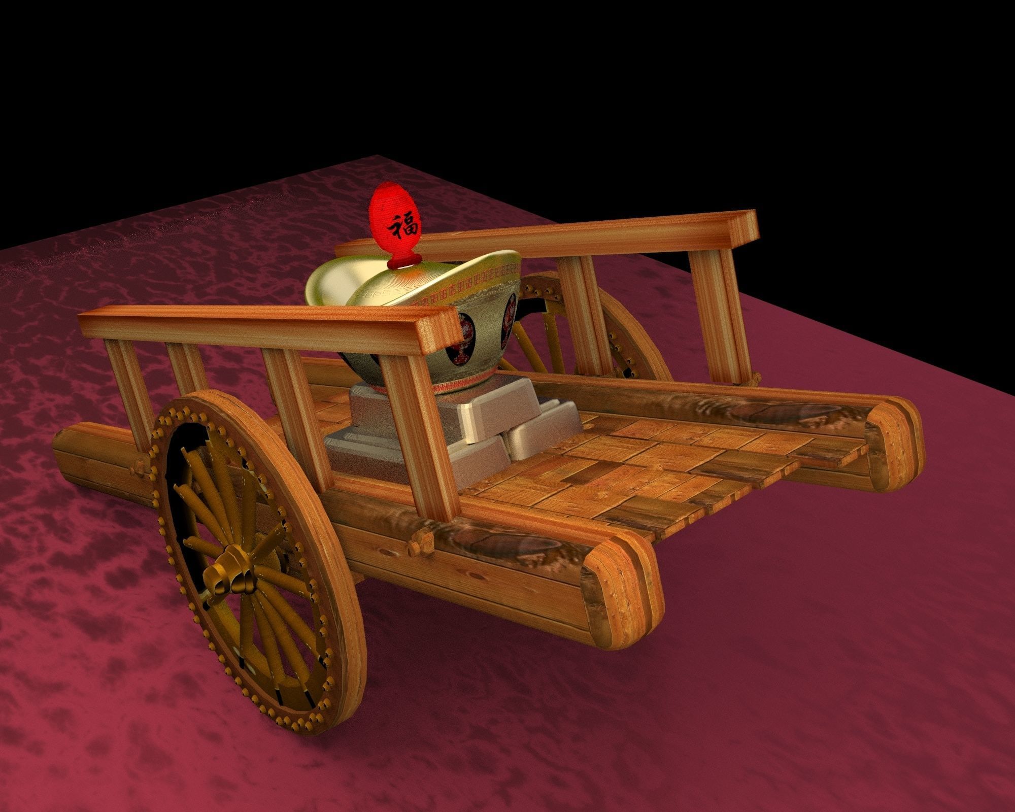 Chinese cart  3D model_1