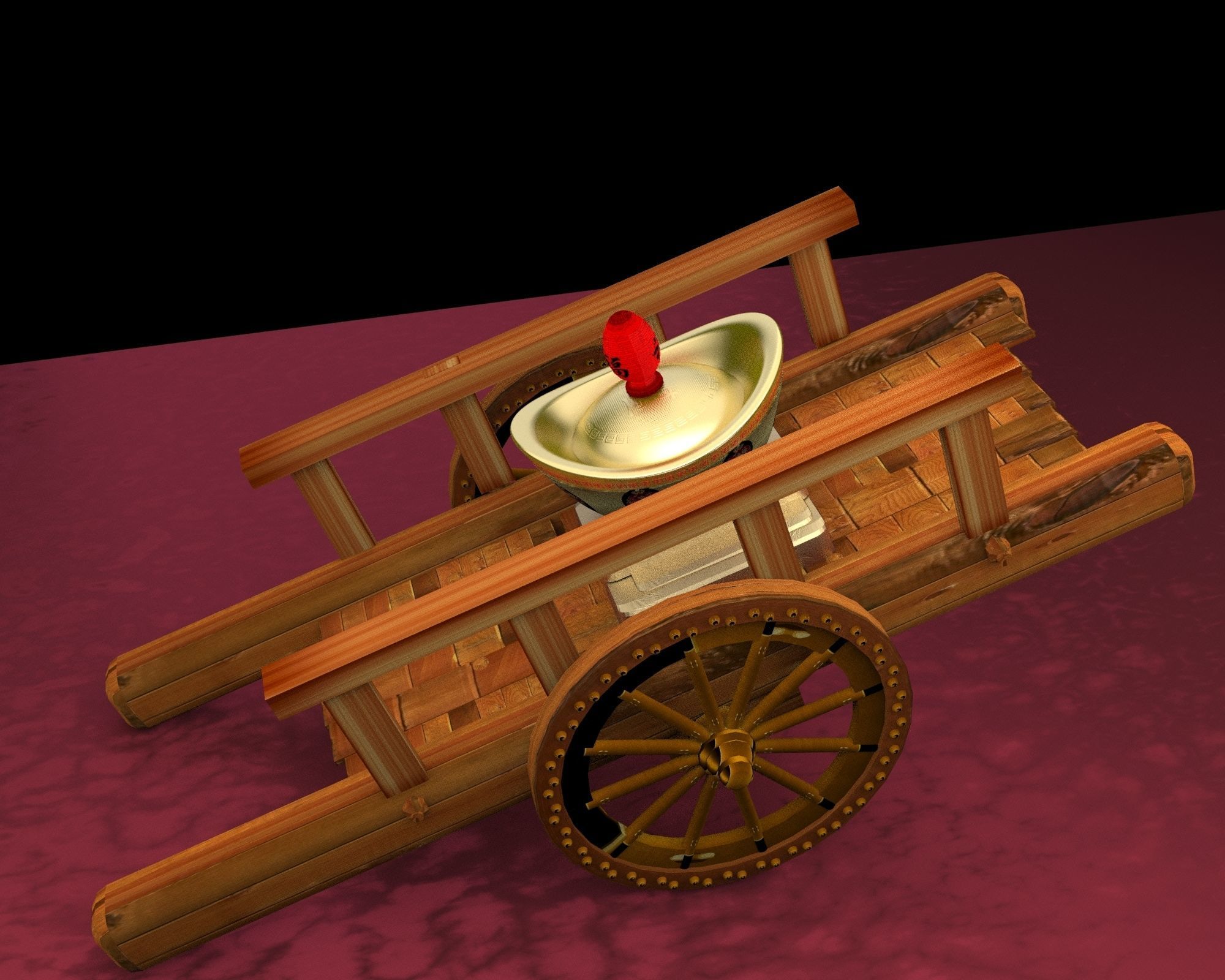 Chinese cart  3D model_3