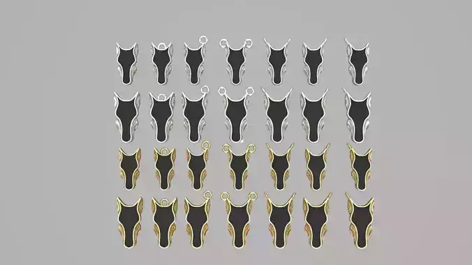 horse gold niello medals 3D print model