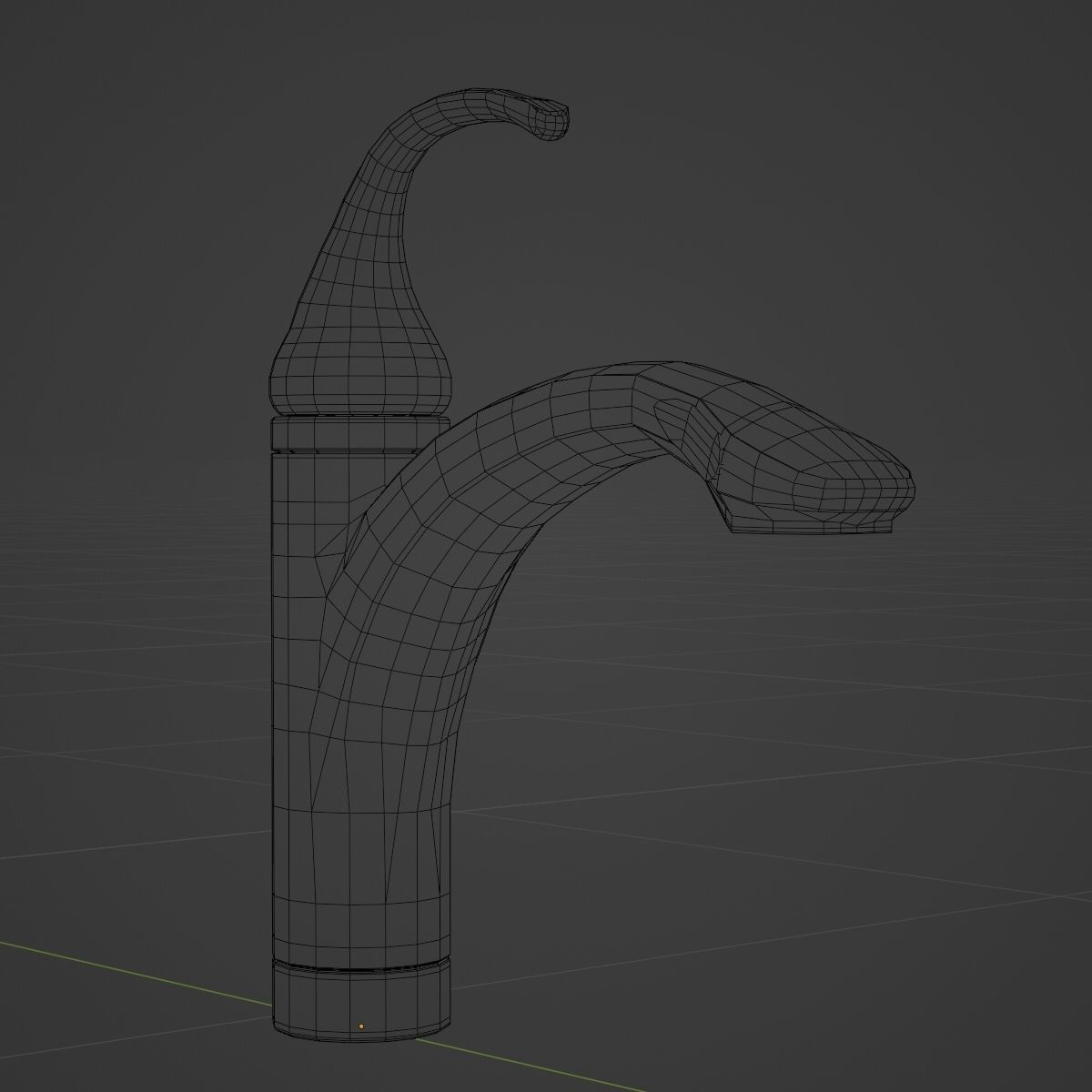 Kitchen Faucet - A - 1 Handed - Game Ready Low-poly 3D model_7