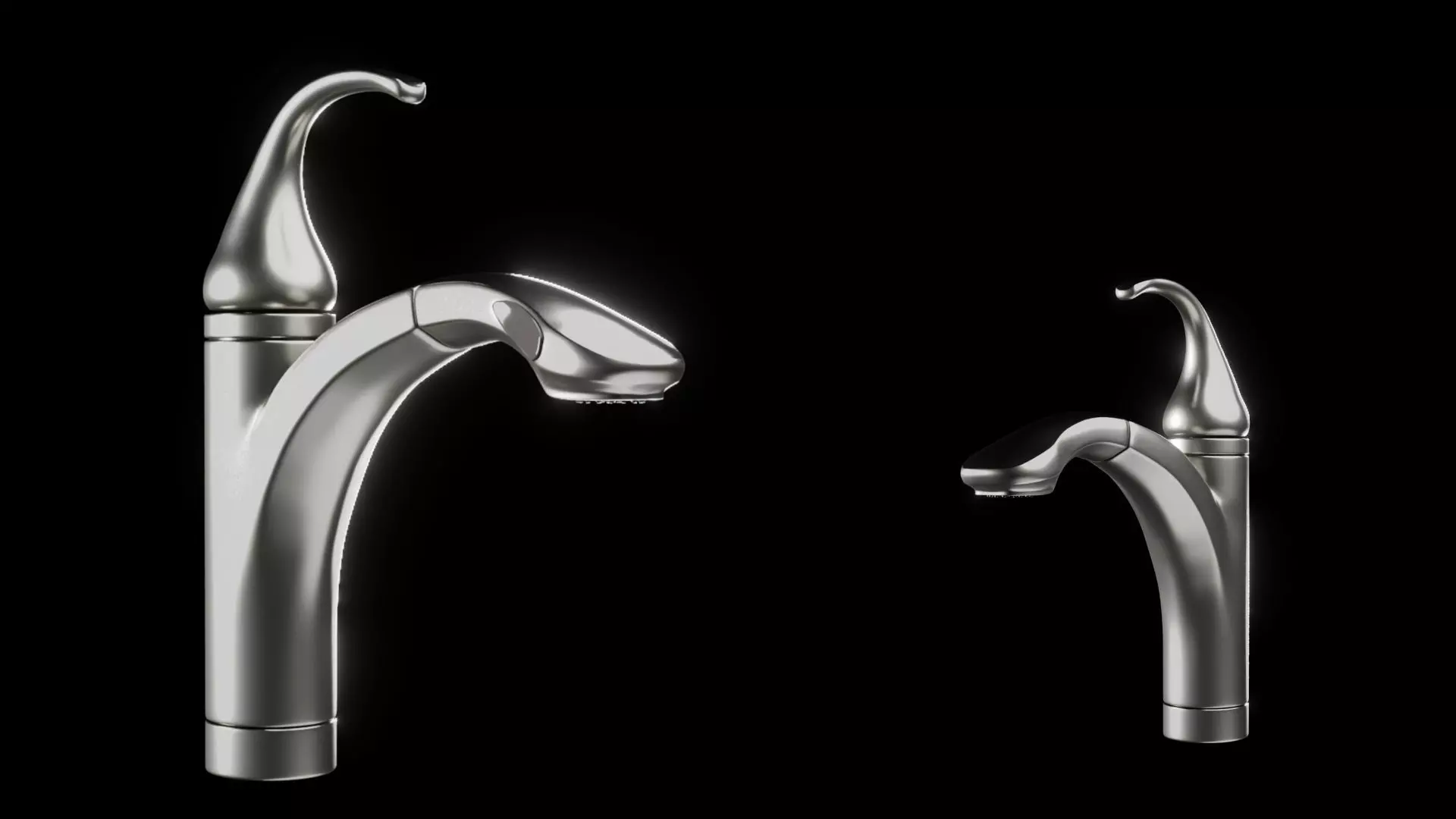Kitchen Faucet - A - 1 Handed - Game Ready Low-poly 3D model_0