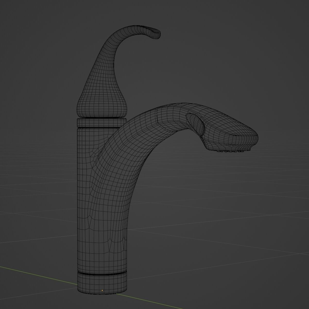 Kitchen Faucet - A - 1 Handed - Game Ready Low-poly 3D model_6