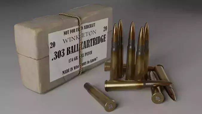 303 British Rifle Cartridge and Box