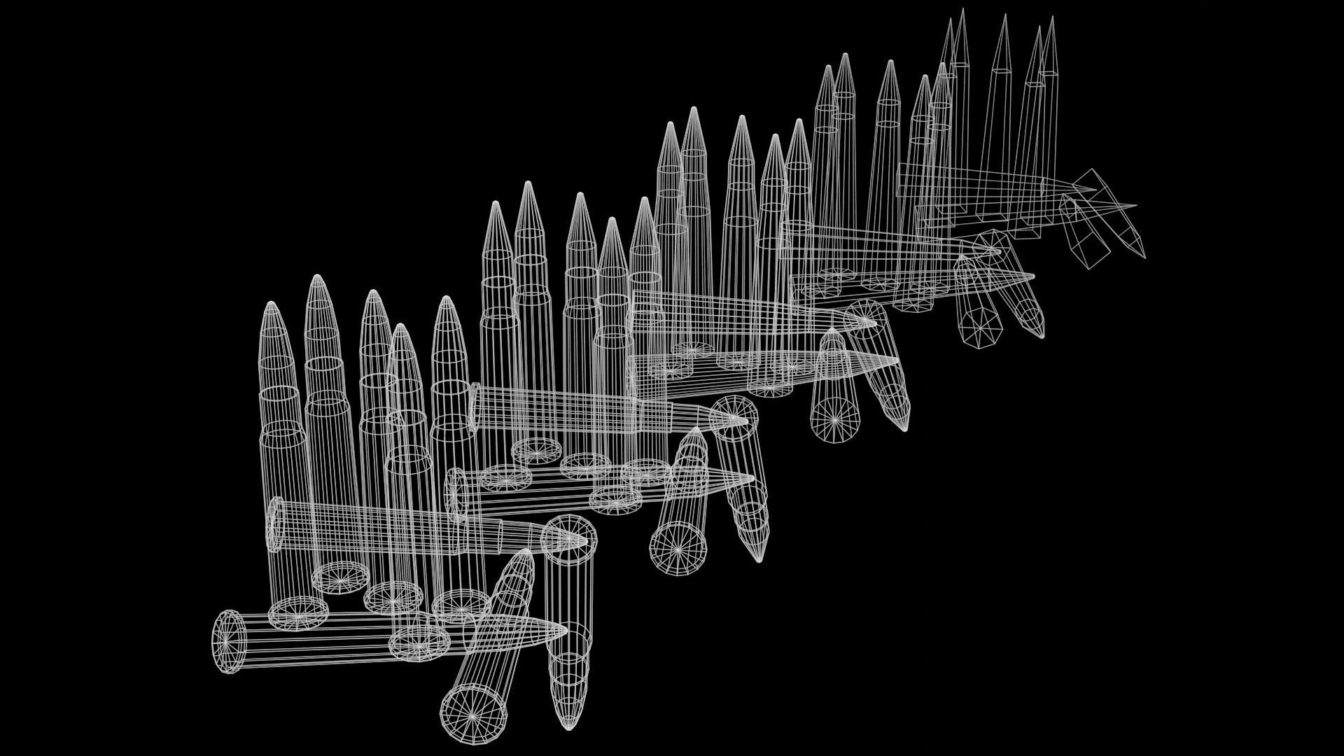 303 British Rifle Cartridge and Box Low-poly 3D model_5