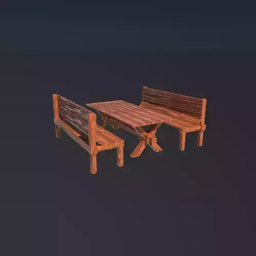 bench and chair 3D model