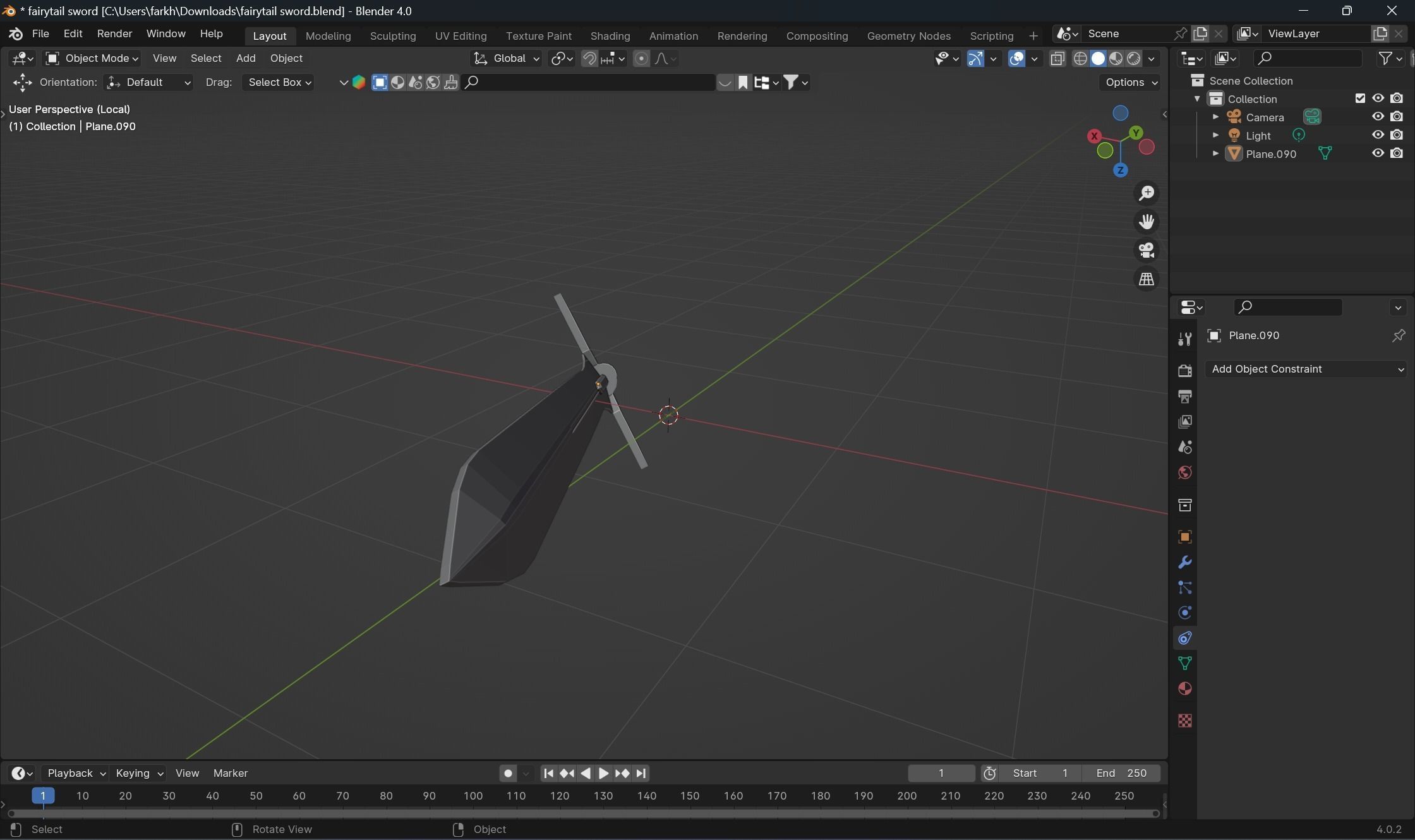 Erza sword from Fairytail 3D model_3