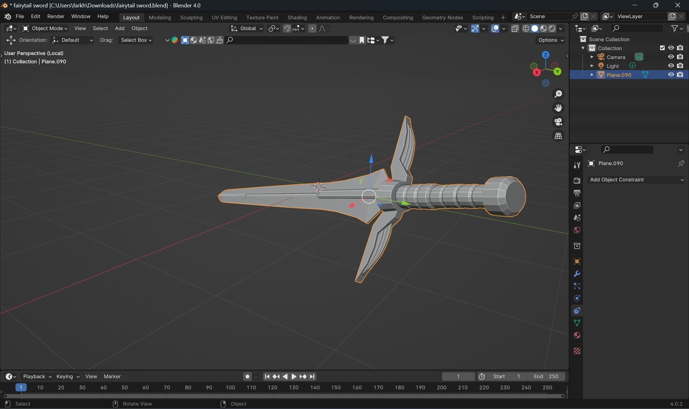 Erza sword from Fairytail 3D model_2