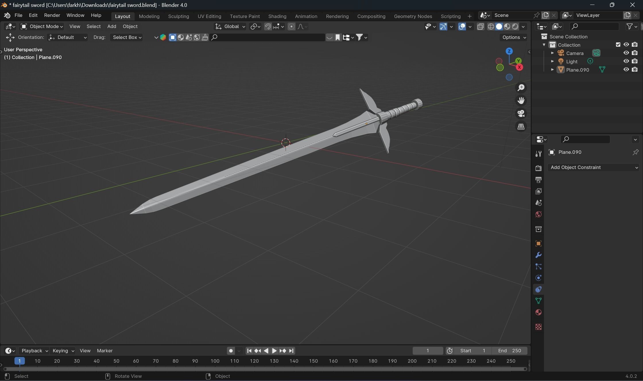 Erza sword from Fairytail 3D model_1