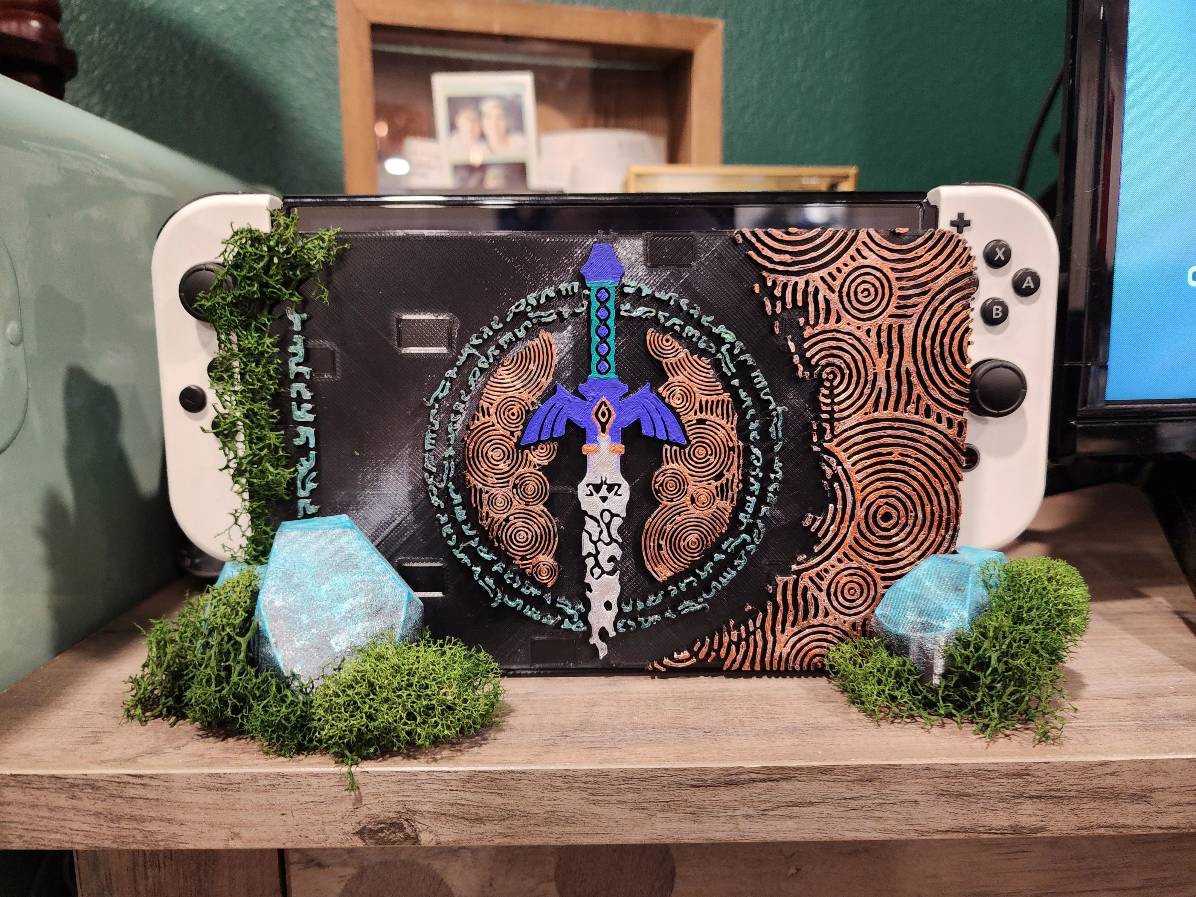 Switch dock cover Zelda 3D print model_9