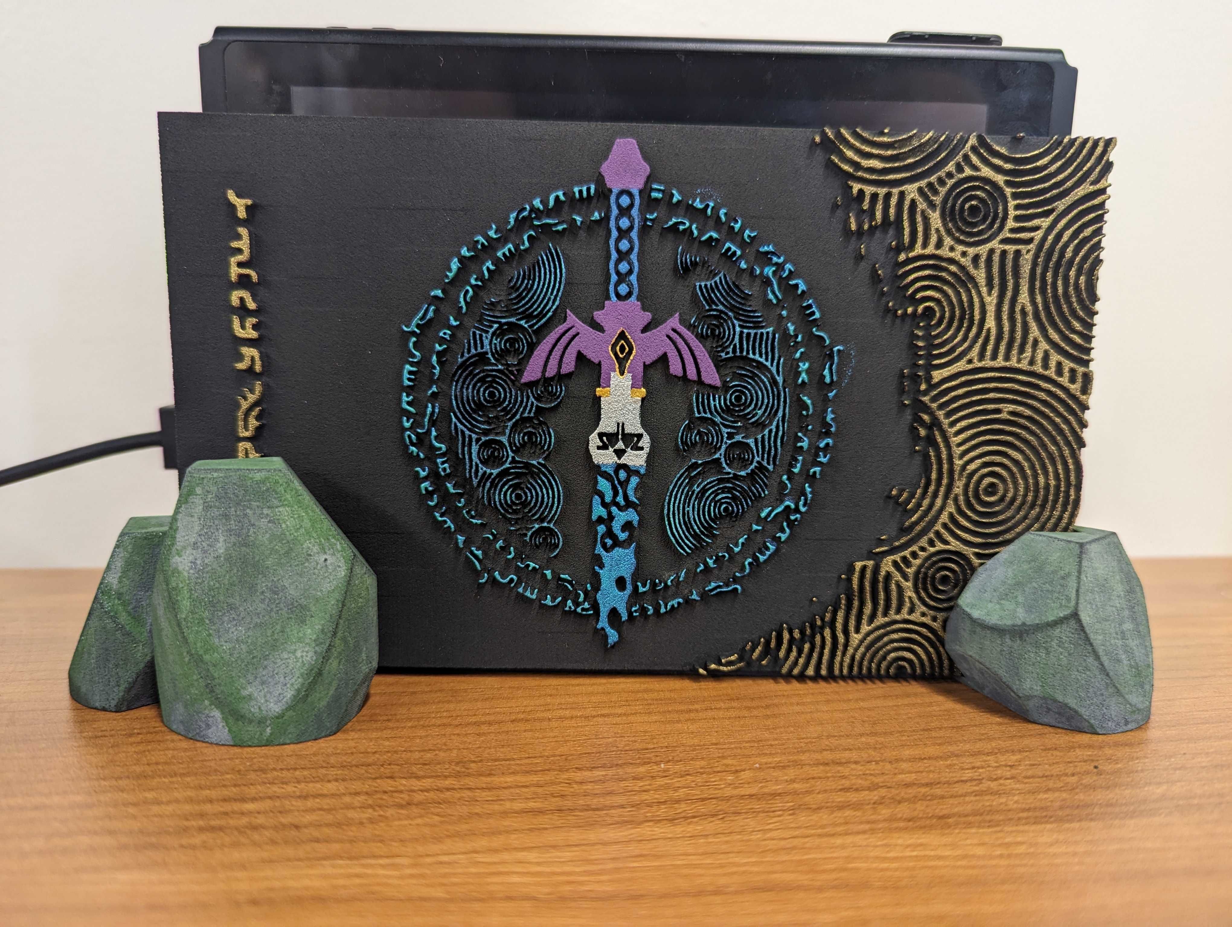 Switch dock cover Zelda 3D print model_17