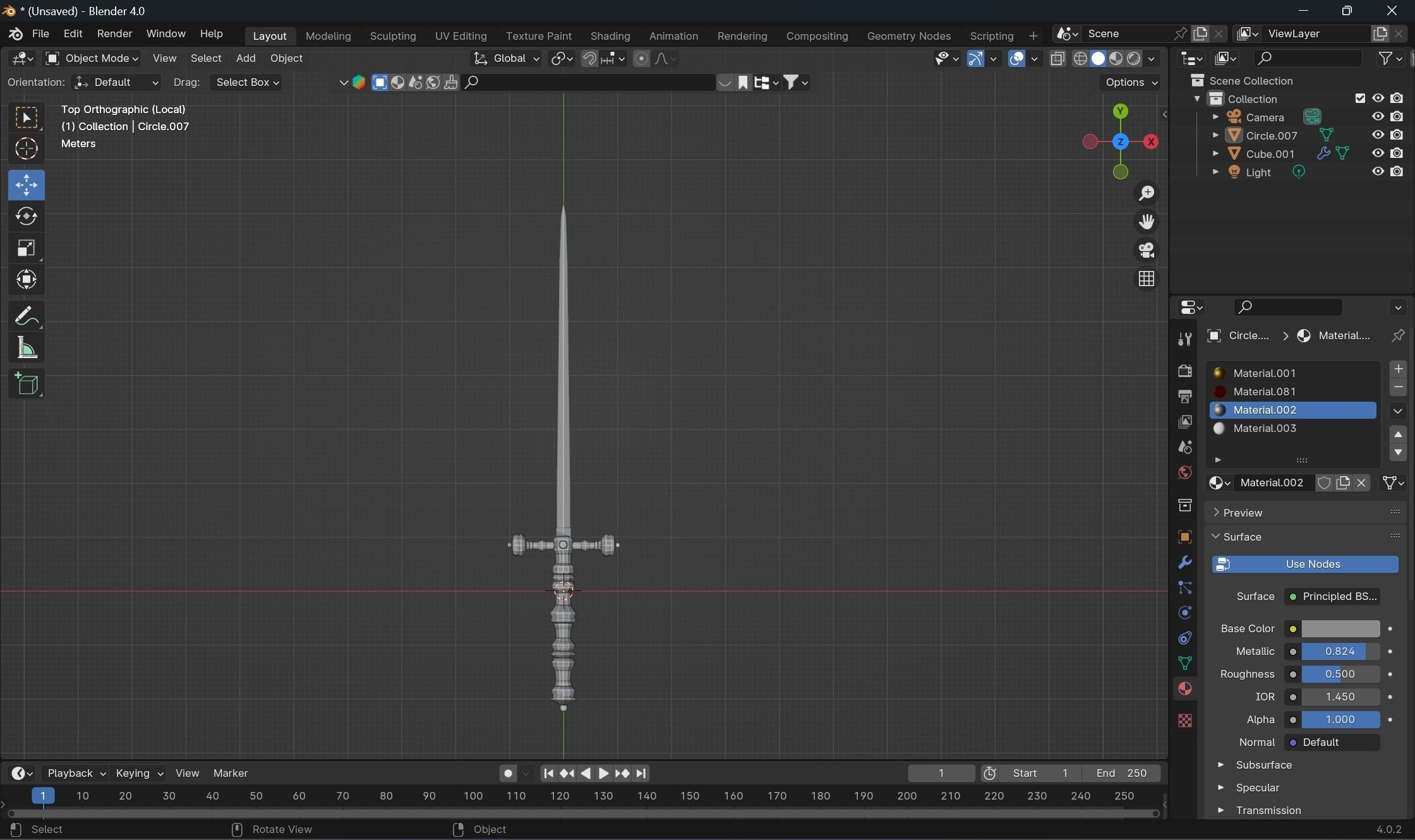 Golden looking  Stilleto 3D model_1
