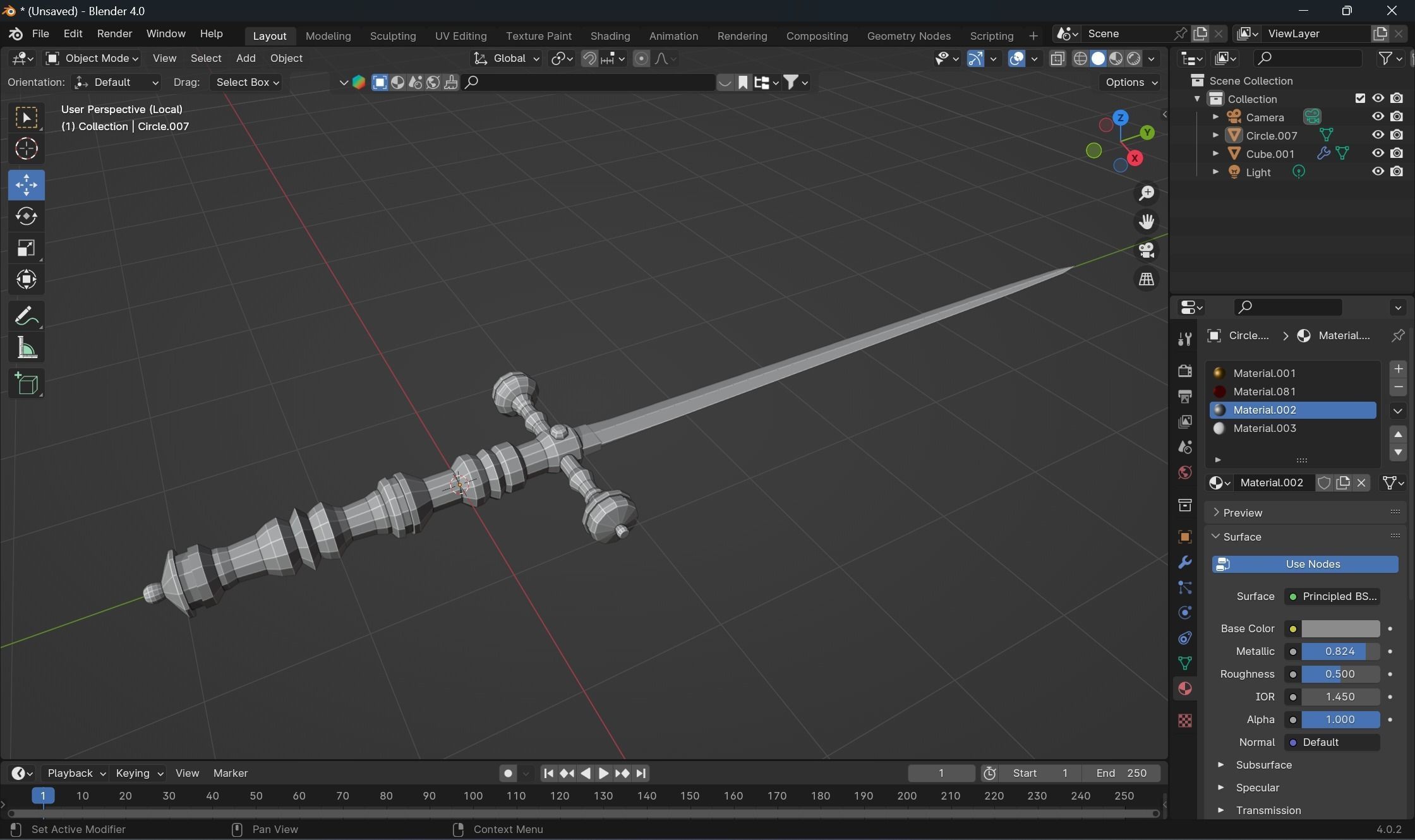 Golden looking  Stilleto 3D model_2