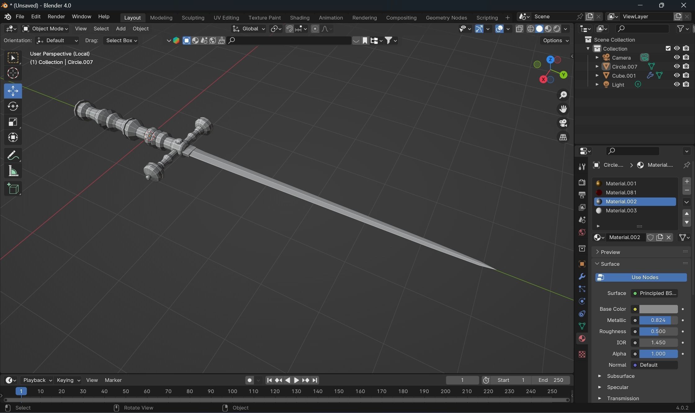 Golden looking  Stilleto 3D model_3