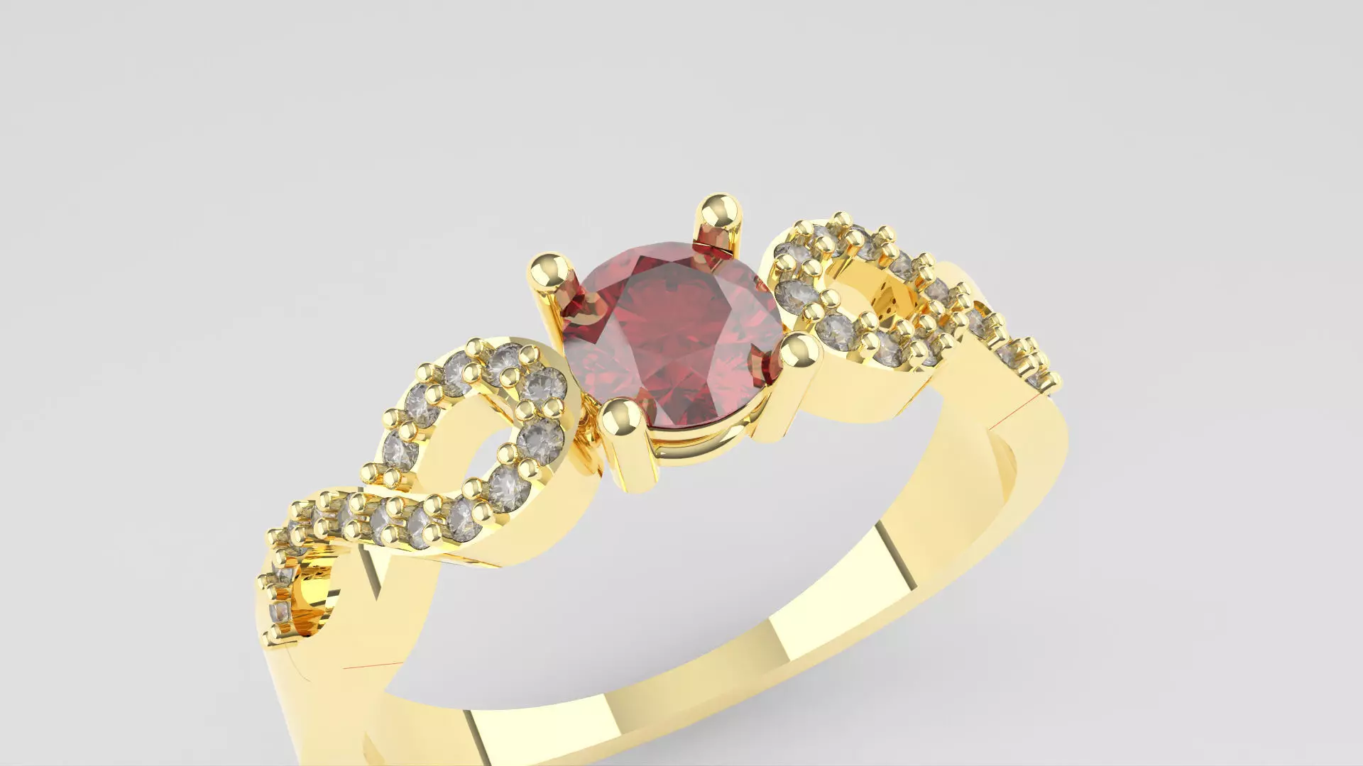 eternity engagement ring 3D print model_0