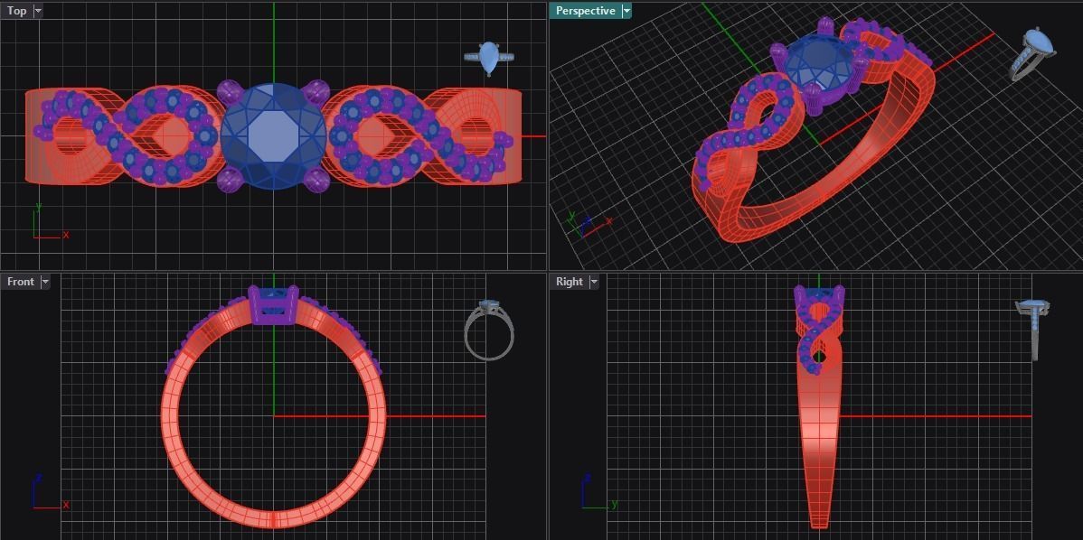 eternity engagement ring 3D print model_1