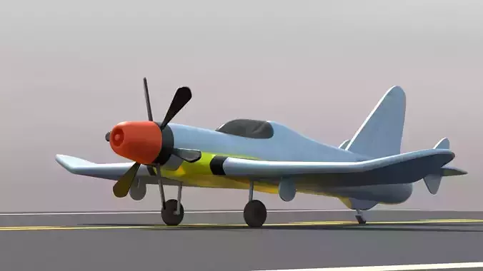 3D Advanced Propeller Jet Airplane animated