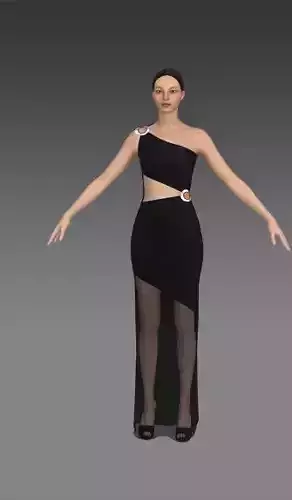 One shoulder asymetric dress