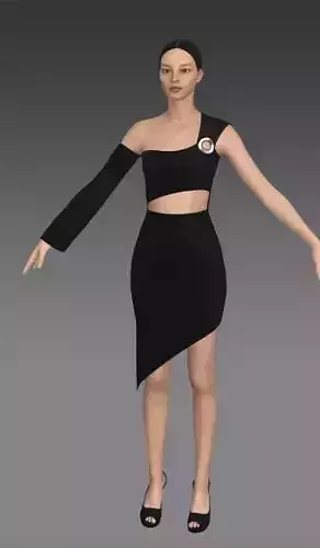 One shoulder asymetric dress