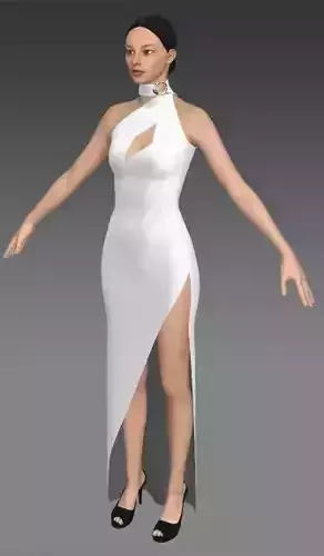turtle neck and accesories detail  Low-poly 3D model