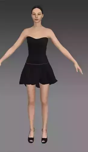 Dress strapless balloon skirt 