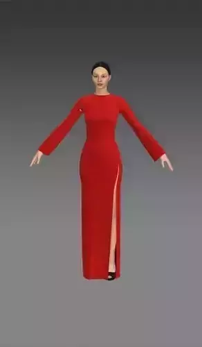 Red dress fabric matte 