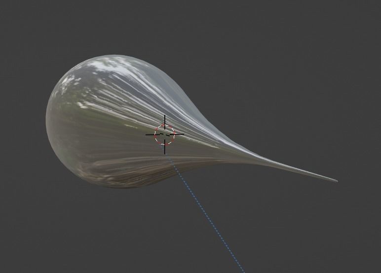 Trisolaran Droplet Probe - 3 Body Problem Alien Probe Waterdrop Low-poly 3D model_7