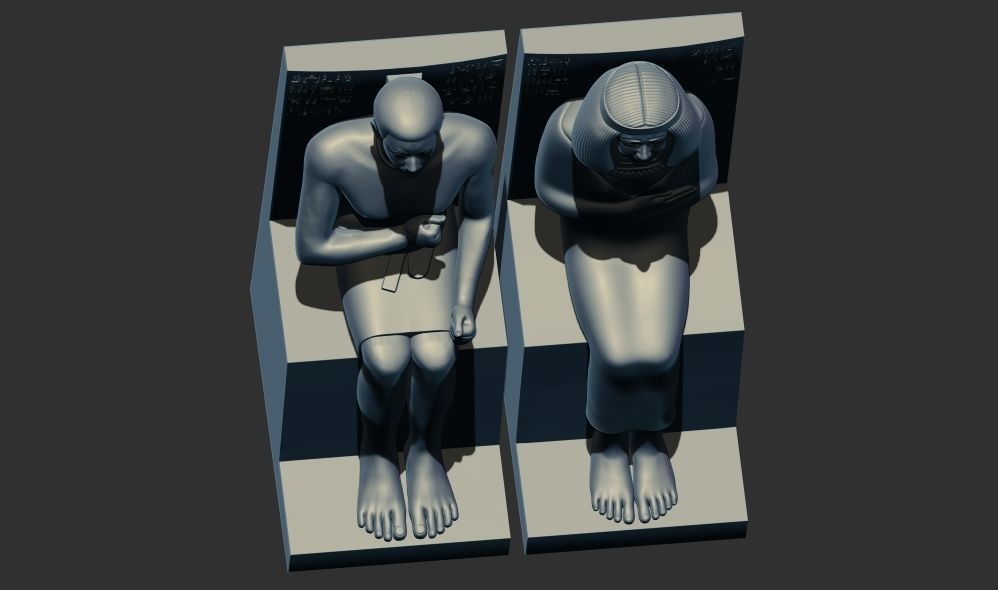 Egyptian Rahotep and Nofret Statue 3d printable model 3D print model_2