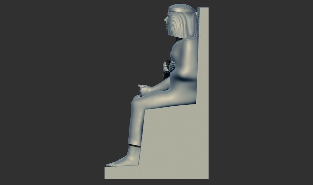 Egyptian Rahotep and Nofret Statue 3d printable model 3D print model_6
