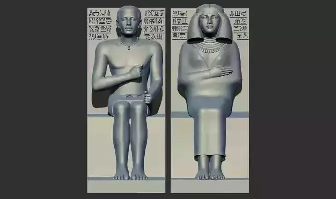 Egyptian Rahotep and Nofret Statue 3d printable model