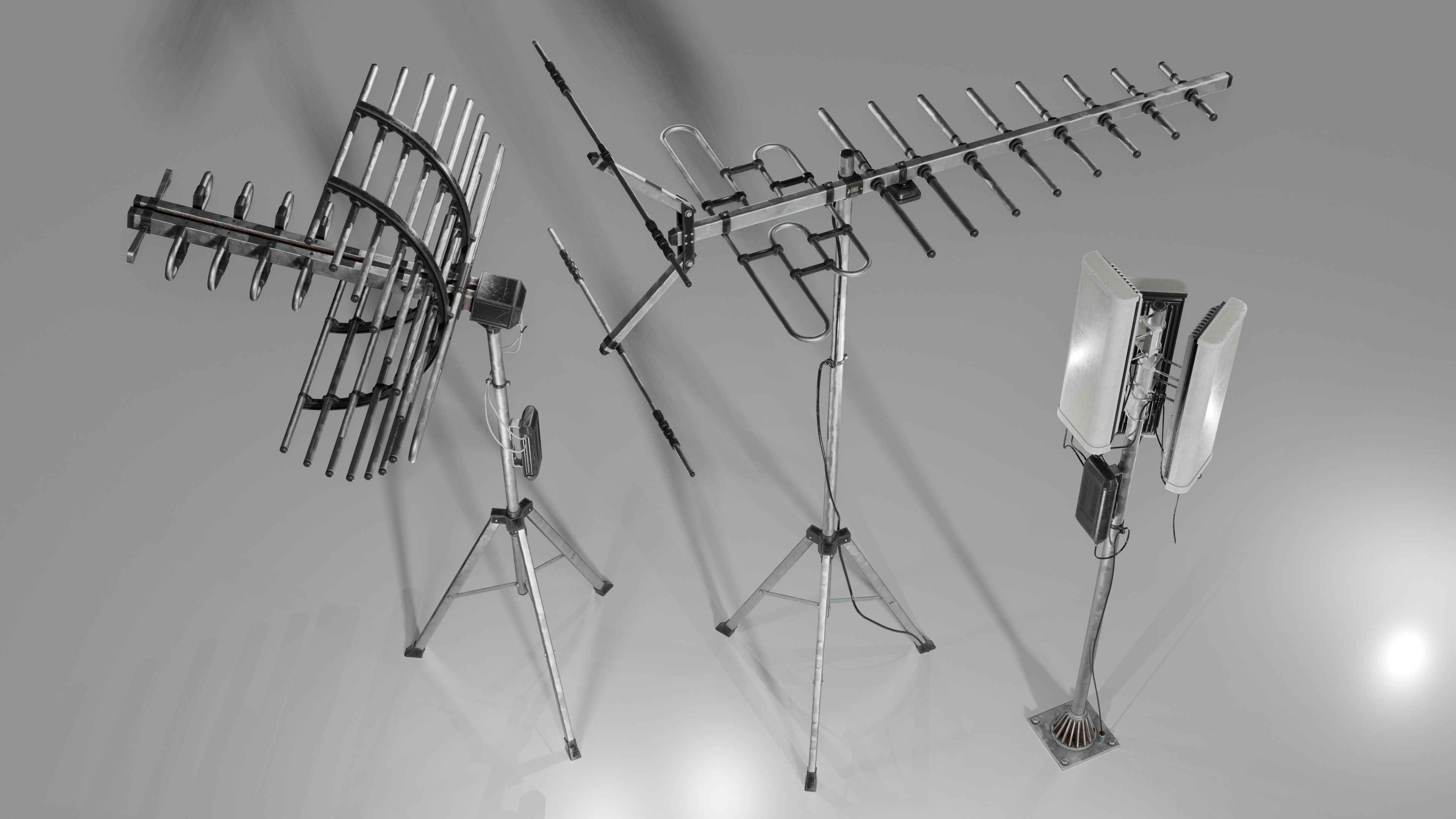 Antennas 5G TV part 3 Low-poly 3D model_4