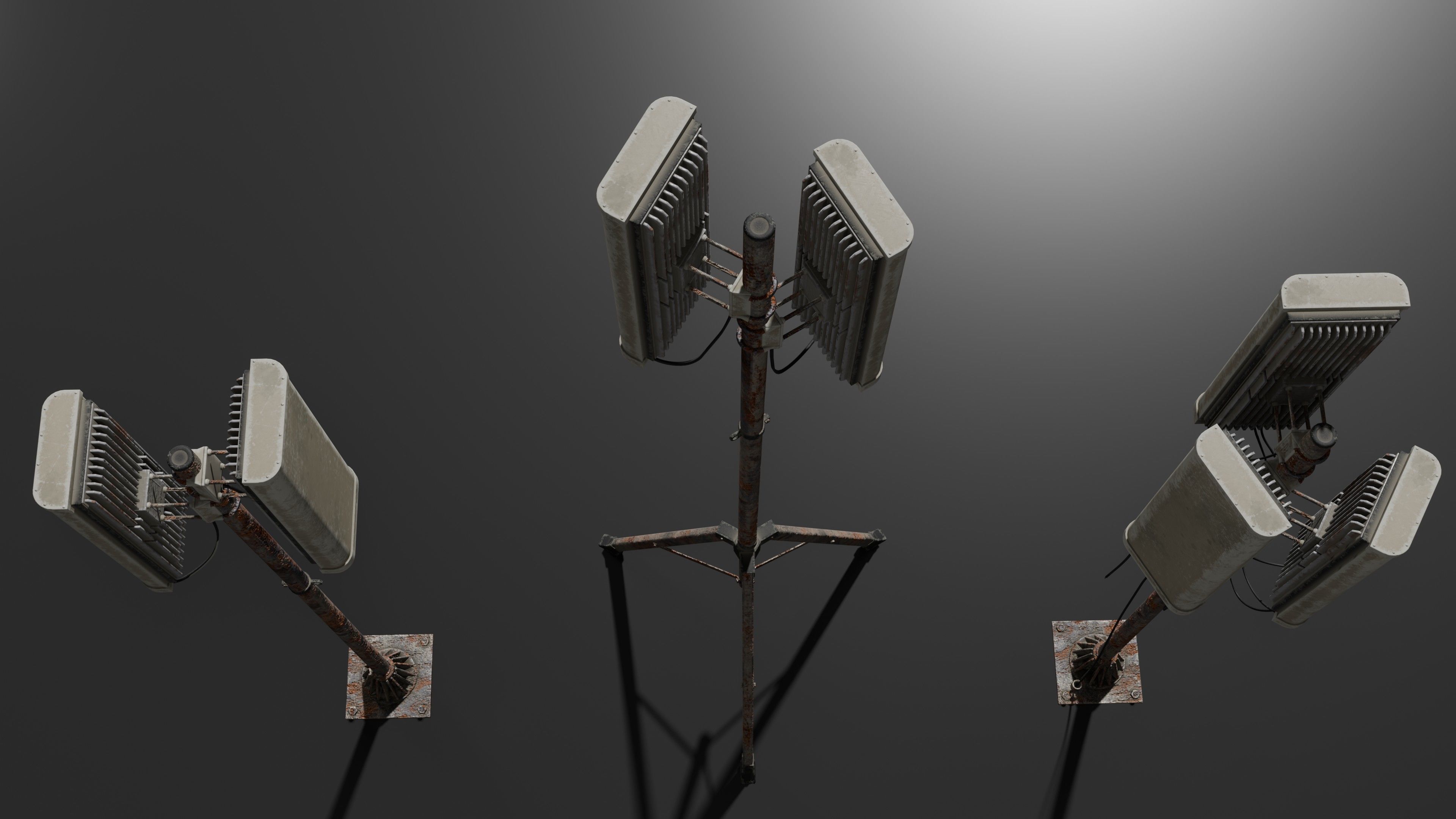 Antennas 5G TV part 3 Low-poly 3D model_8