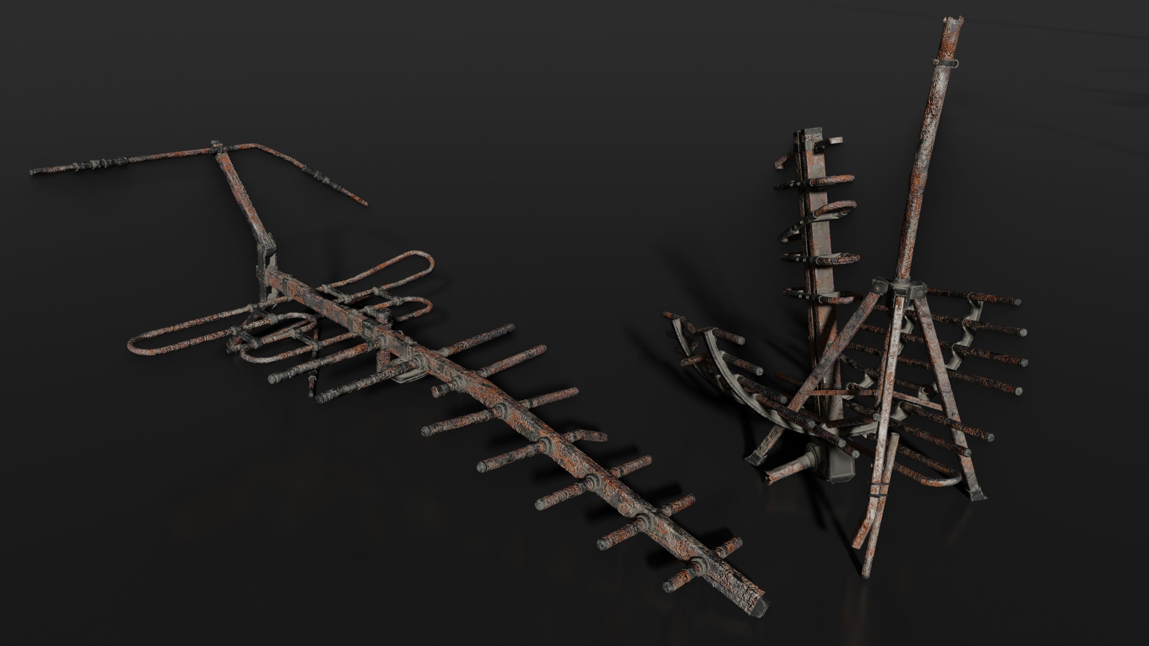 Antennas 5G TV part 3 Low-poly 3D model_6