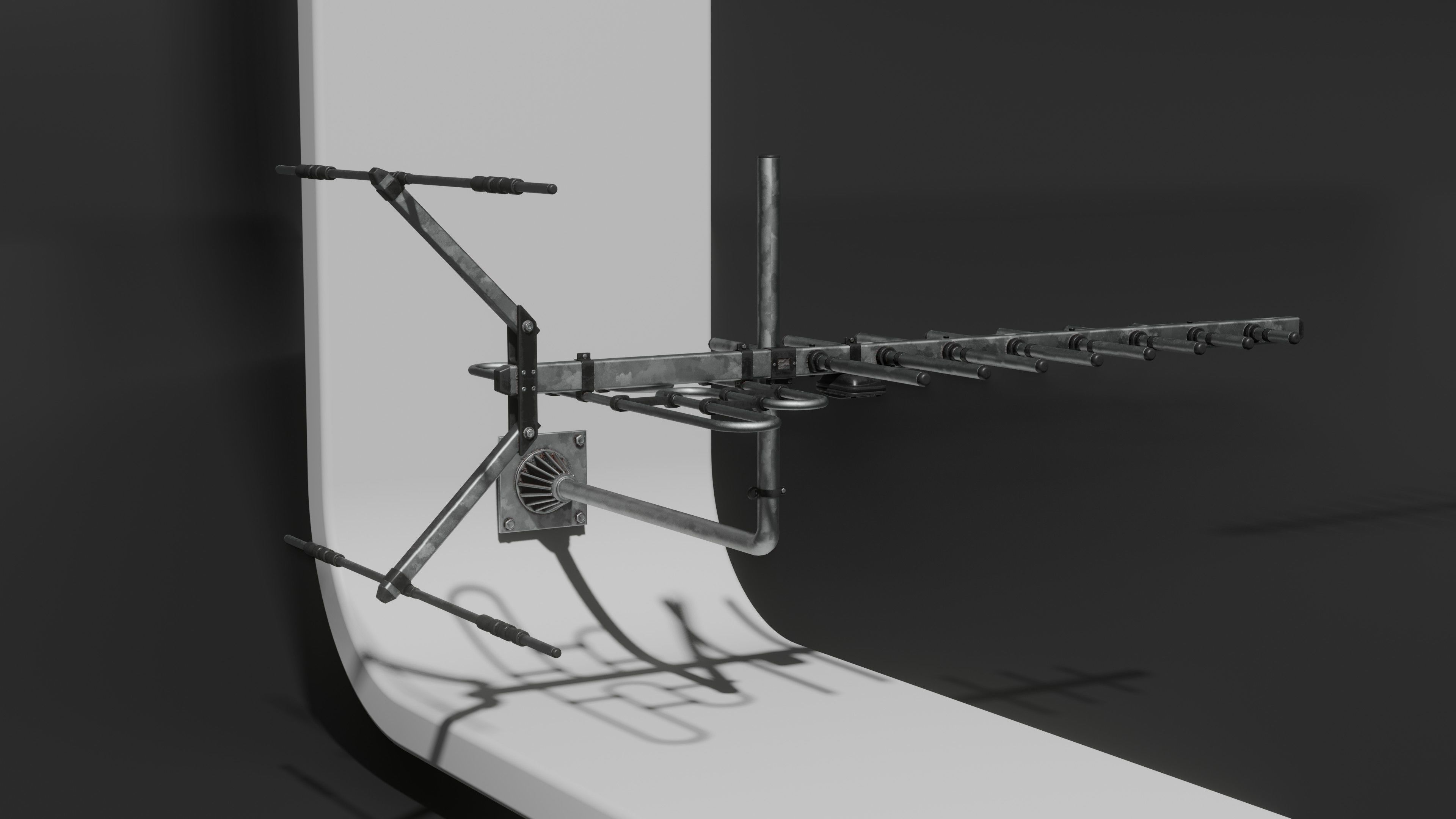 Antennas 5G TV part 3 Low-poly 3D model_9