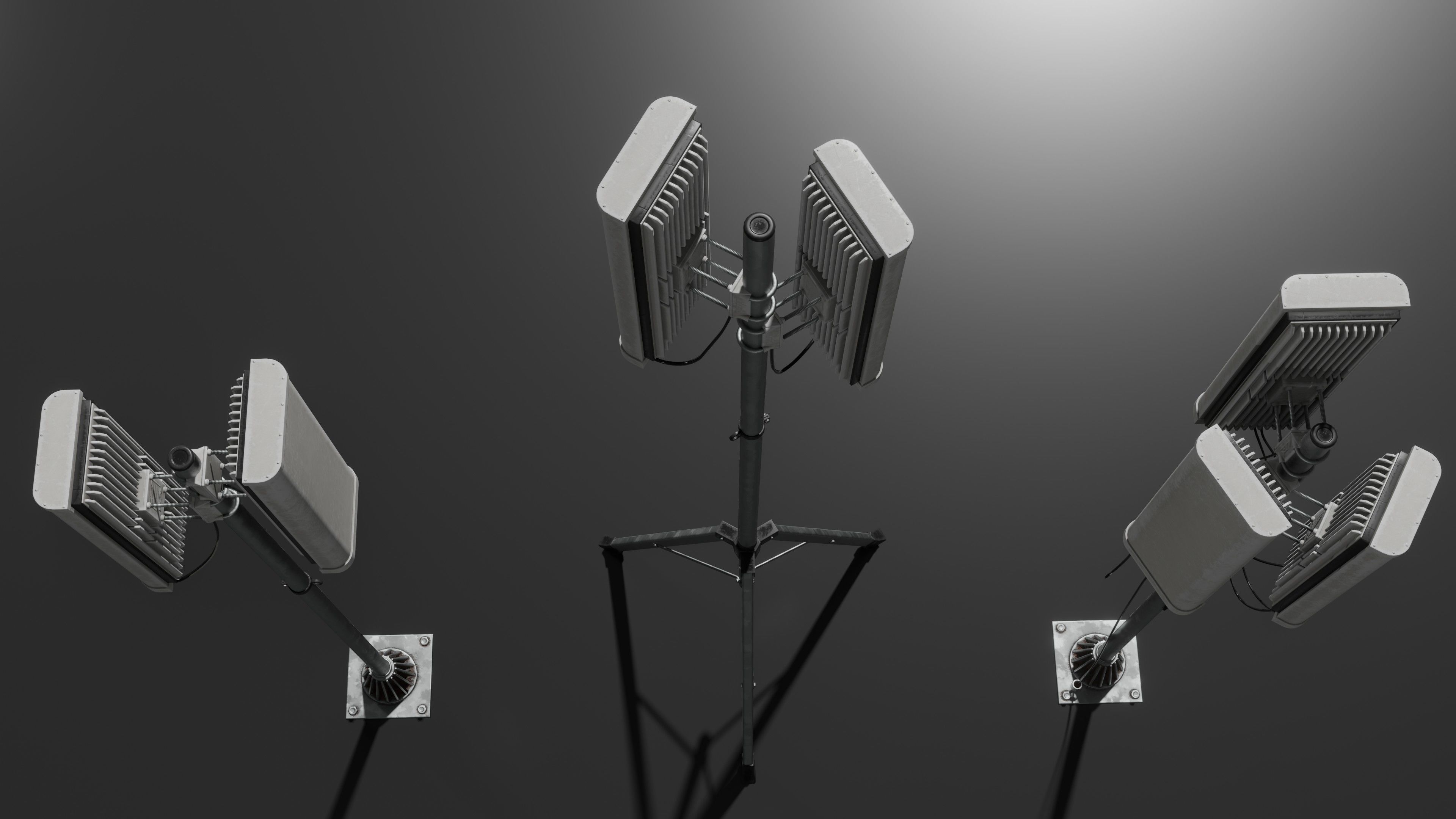 Antennas 5G TV part 3 Low-poly 3D model_7