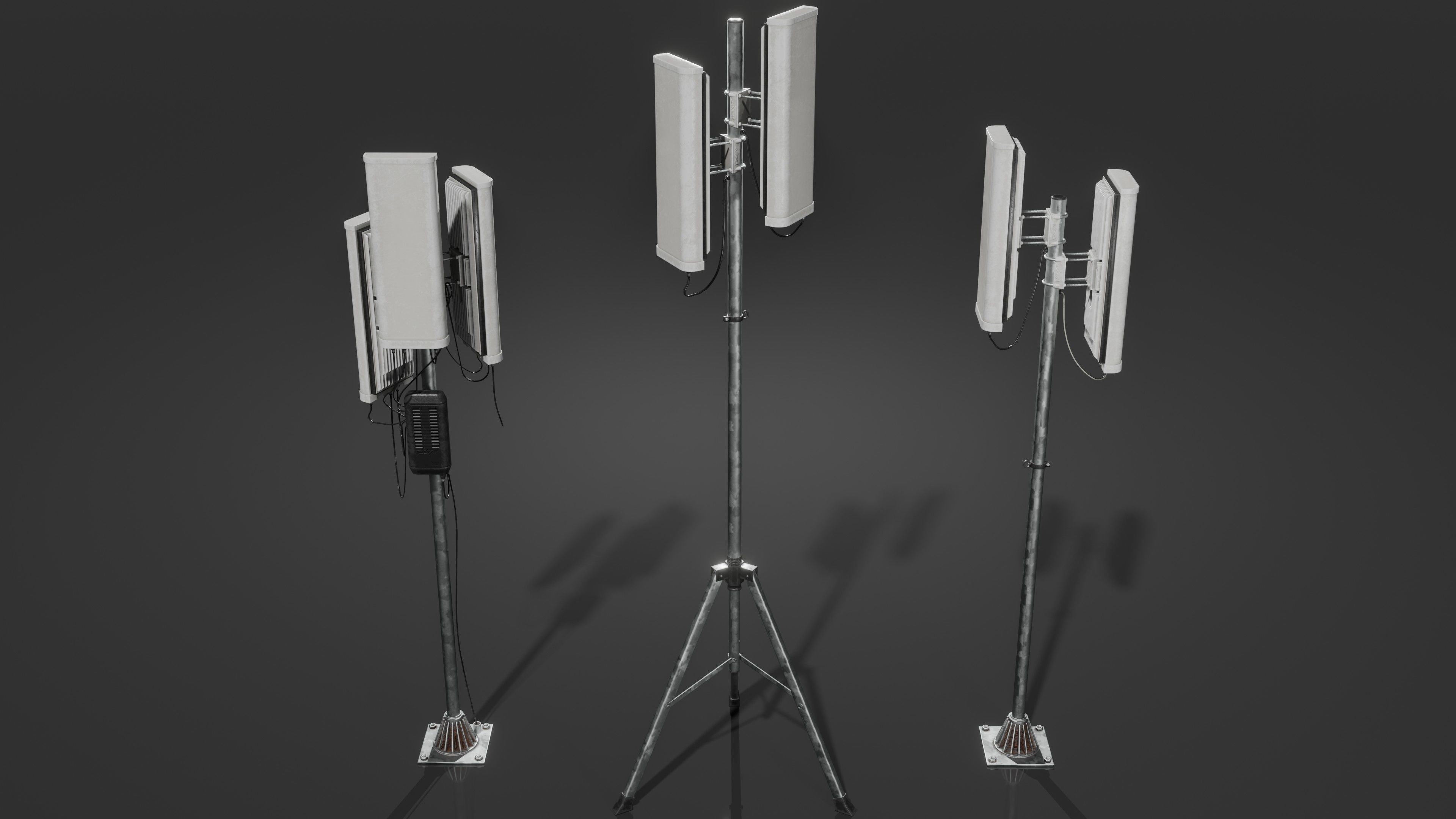 Antennas 5G TV part 3 Low-poly 3D model_2