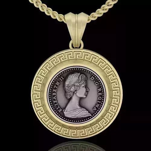 Elizabeth II Canadian Gold Coin pendant printable 3d model