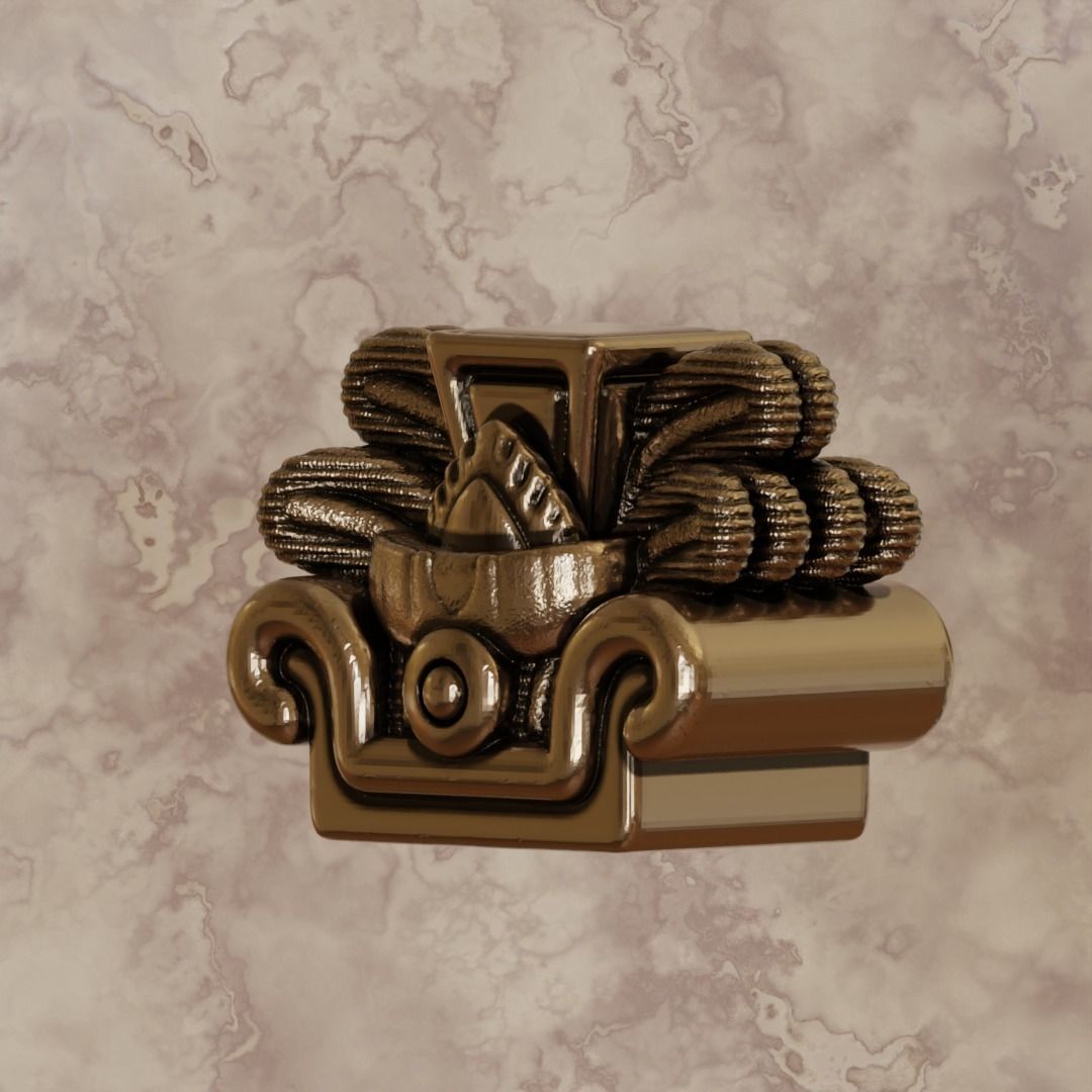 Aztec symbol pendant 3 Reed - Acatl 3D print model_3