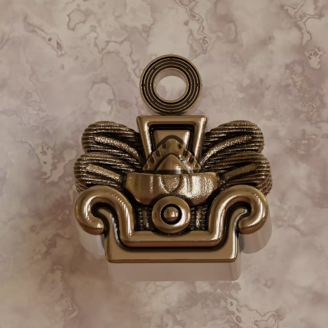 Aztec symbol pendant 3 Reed - Acatl 3D print model_0