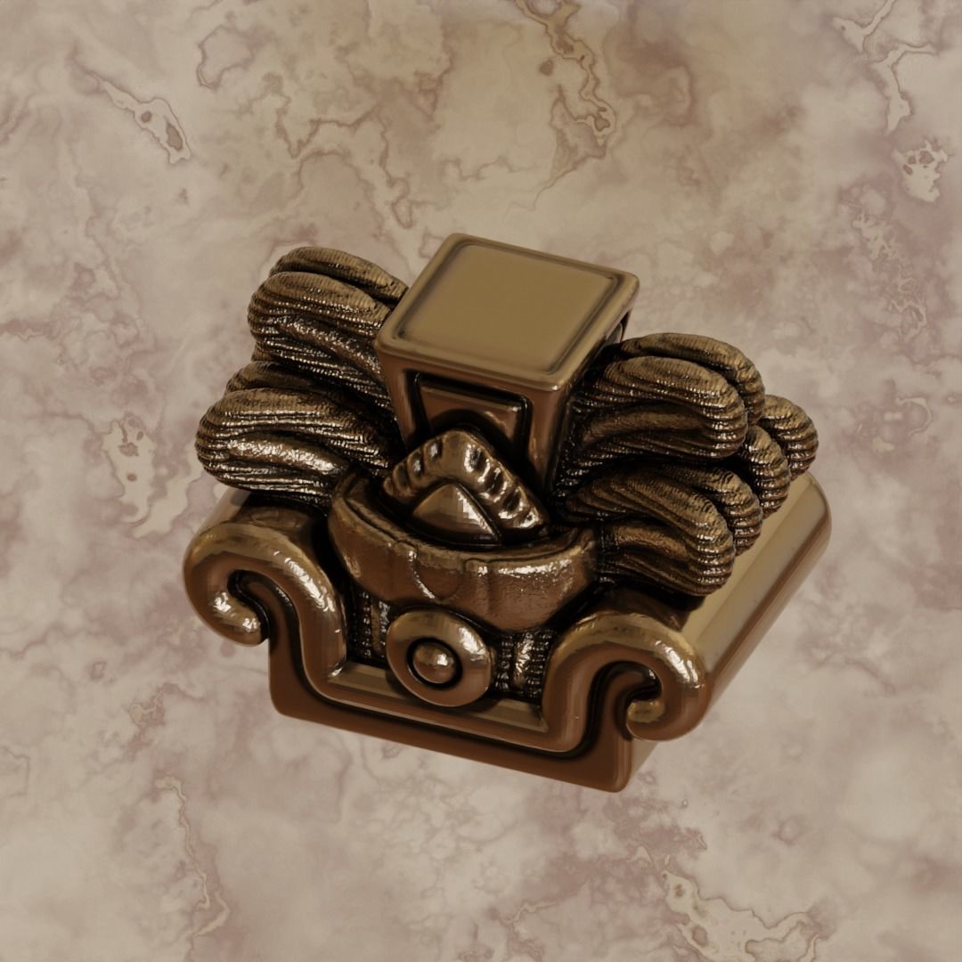 Aztec symbol pendant 3 Reed - Acatl 3D print model_2