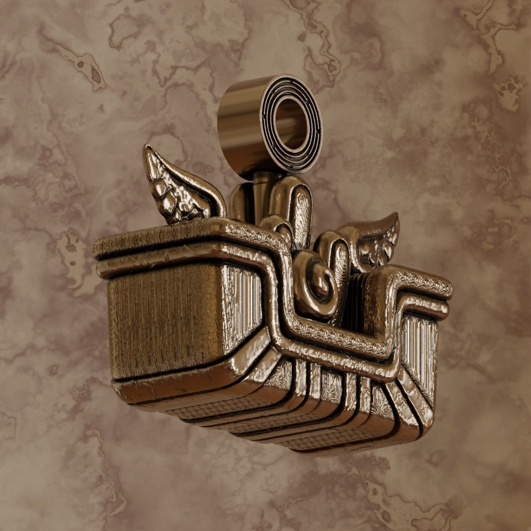 Aztec symbol pendant 1 Water - Atl 3D print model_1