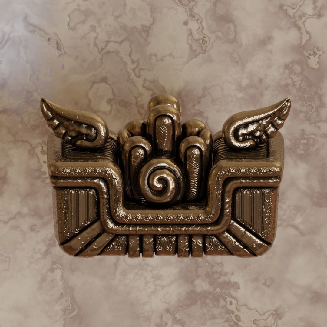 Aztec symbol pendant 1 Water - Atl 3D print model_2