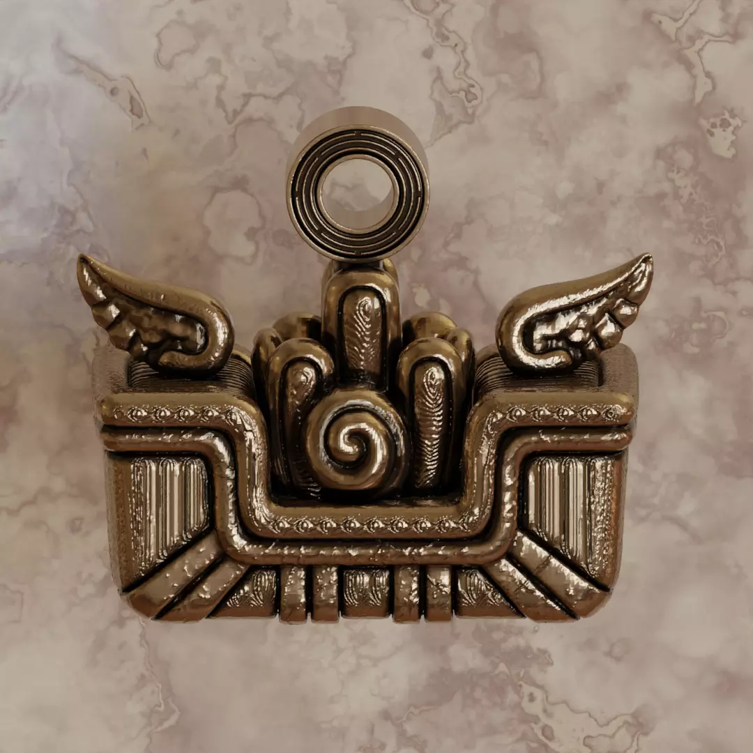 Aztec symbol pendant 1 Water - Atl 3D print model_0