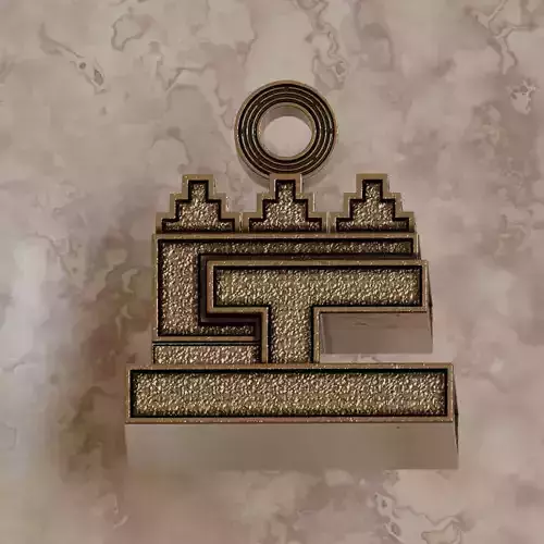 Aztec pendant symbol 5 House - Calli 3D print model
